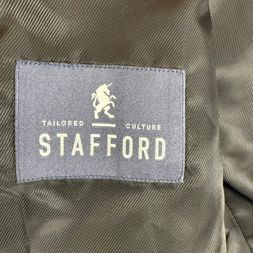 Stafford Blazer 42 Reg Travel Classic Fit Grey Micro Houndstooth Sport Coat